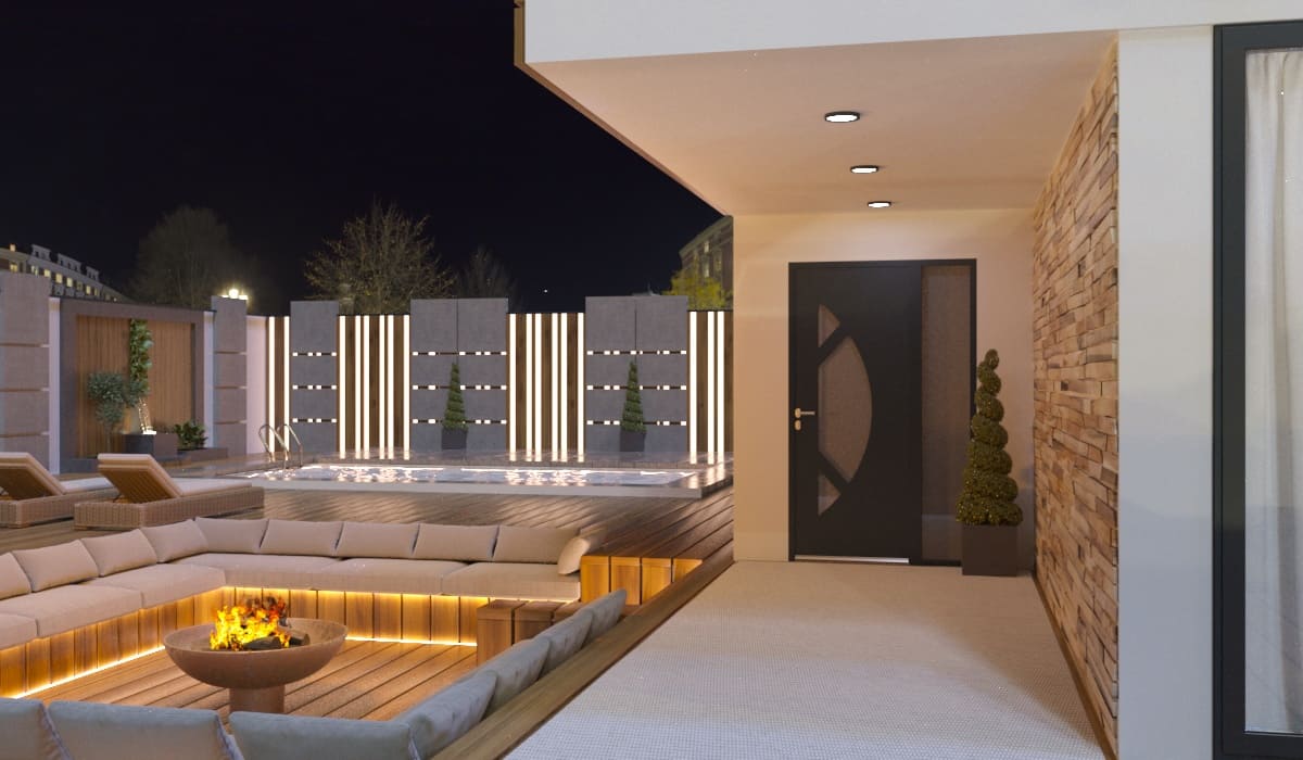 Porte d'Entrée en Aluminium Sur Mesure Sicile Tierce Fixe Vitree - Image 3