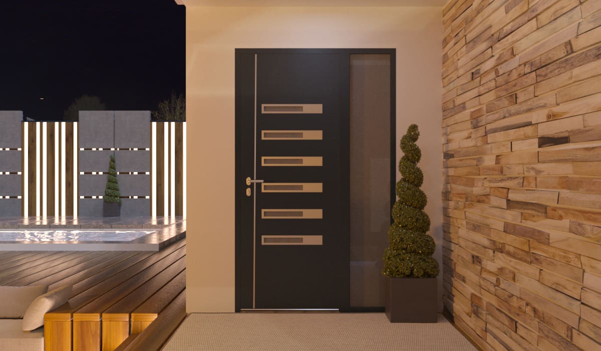 Porte d'Entrée en Aluminium Sur Mesure Tilos Alunox Plus Tierce Fixe Vitree - Image 2