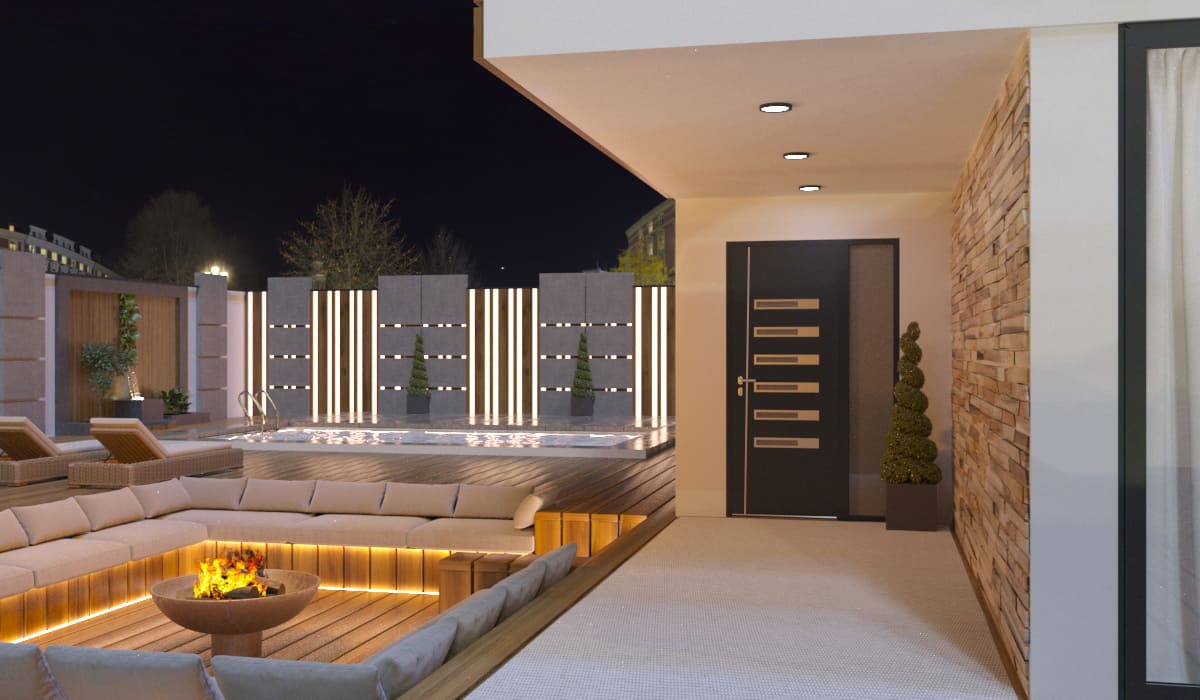Porte d'Entrée en Aluminium Sur Mesure Tilos Alunox Plus Tierce Fixe Vitree - Image 3