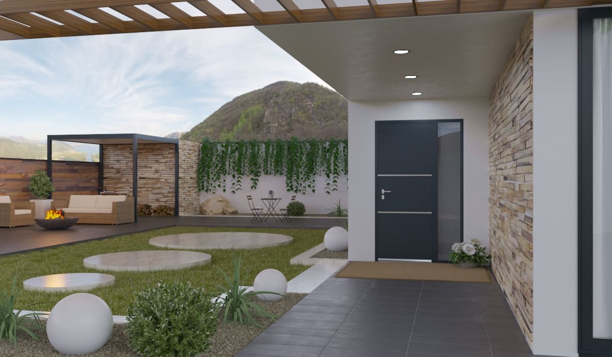 Porte d'Entrée en Aluminium Sur Mesure Vir Alunox Tierce Fixe Vitree - Image 3