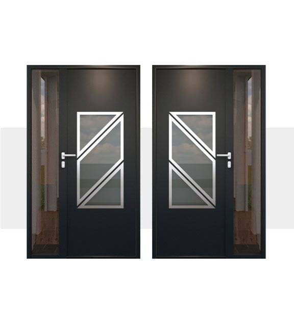 Décoration Porte d'Entrée en Aluminium Zante Alunox 1 Tierce Vitree