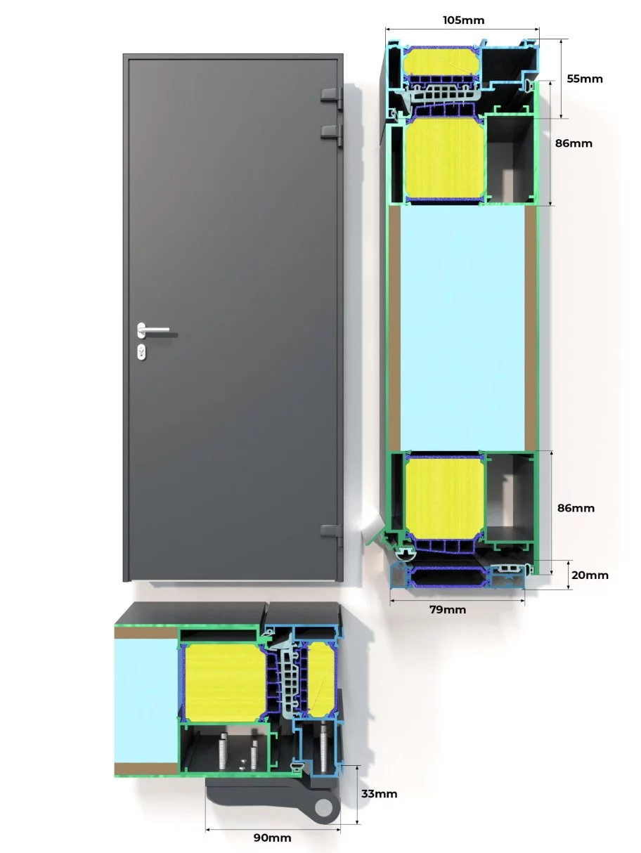 Descriptif Porte Monobloc 105 mm