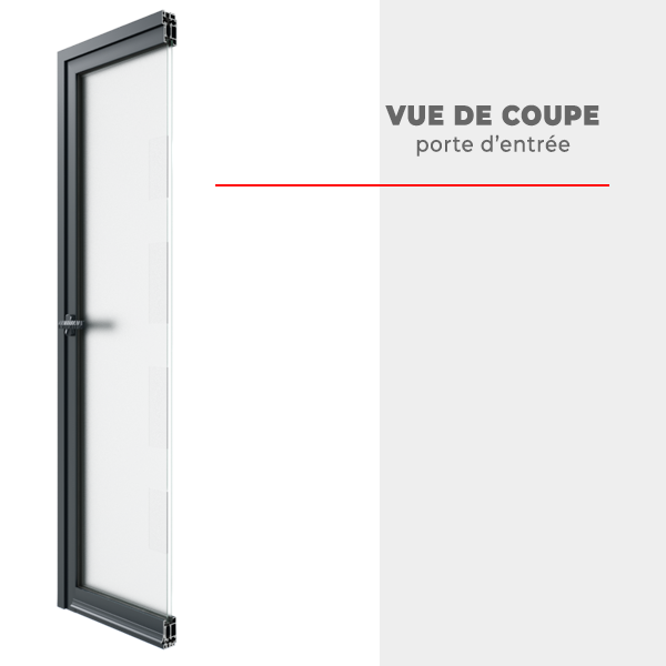 Vue de Coupe Porte d'Entrée Vitrée