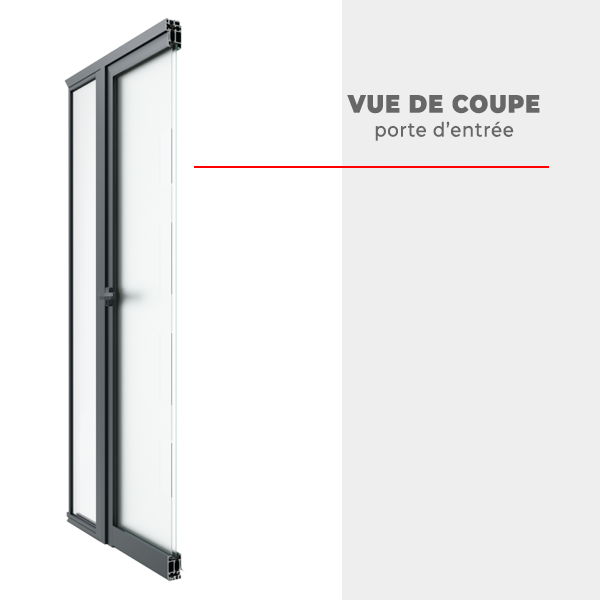 Vue de Coupe Porte d'Entrée Vitrée