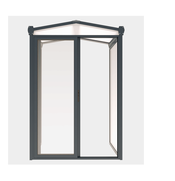 Porta-Janela de Correr Marquise Porta de Entrada 2x1 m Telhado Policarbonato