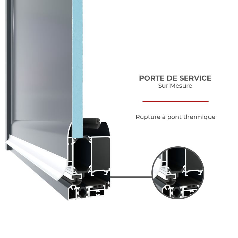 Rupture a Pont Thermique Porte de Service Sur Mesure