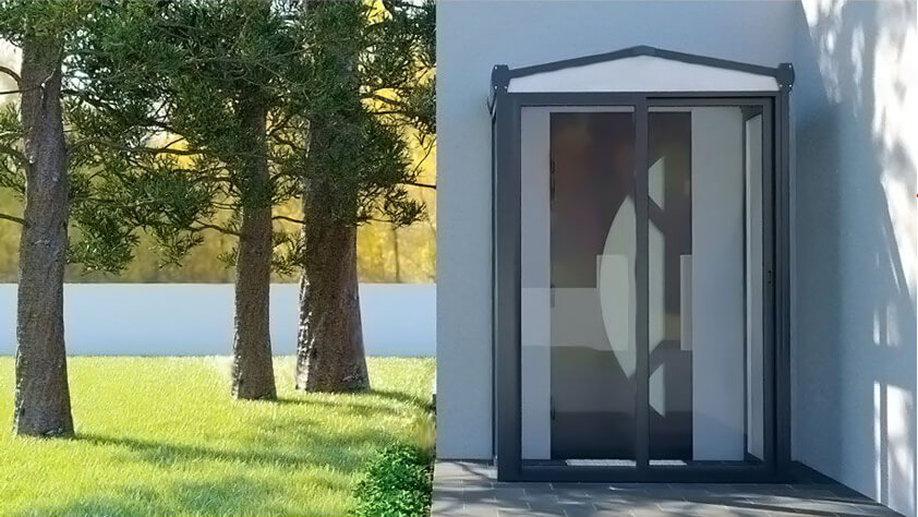Présentation Sas d'Entrée 2x1 m Toiture Polycarbonate 2 Pans