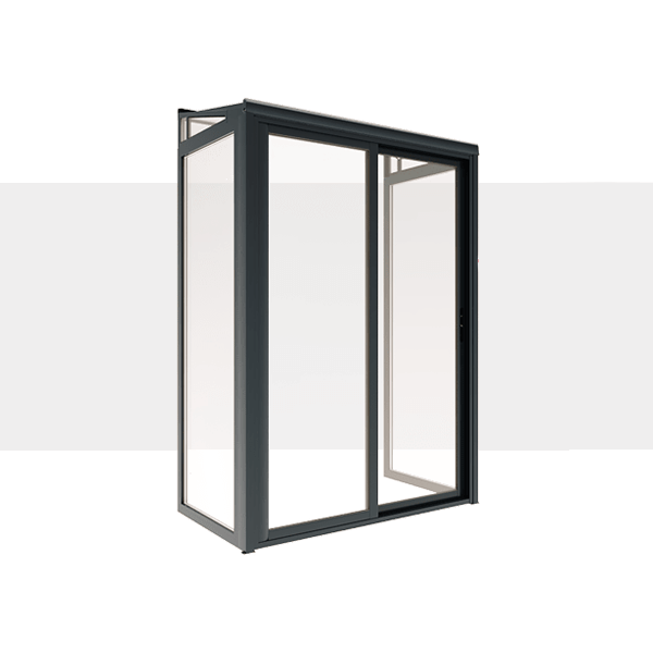 Sas d'Entrée 2x1 m Toiture Polycarbonate 1 Pan