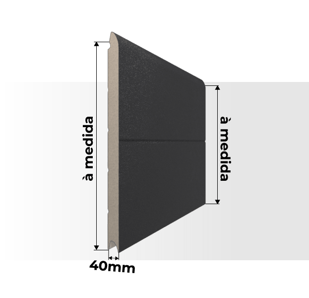 Dimensões Painel Porta de Garagem Seccionada 1 Monocanal Texturado à Medida
