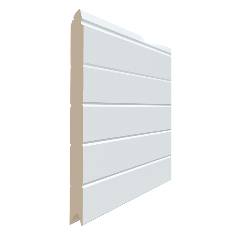 Painel Porta de Garagem Seccionada com Portão Pedonal à Medida Vista Interior