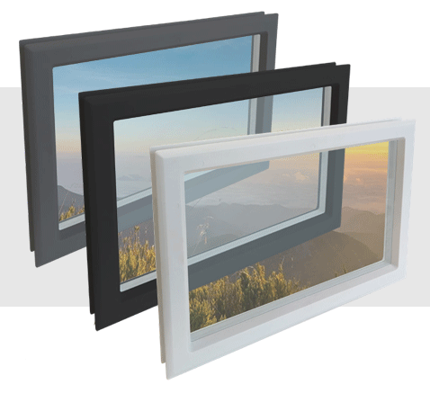 Visor Transparente Porta de Garagem Seccionada Cinzento, Preto, Branco