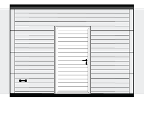 Porta de Garagem Seccionada com Portão Pedonal à Medida Centrado