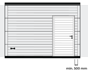Porta de Garagem Seccionada com Portão Pedonal à Medida Lado Direito