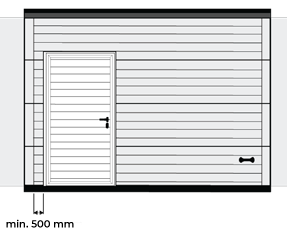 Porta de Garagem Seccionada com Portão Pedonal à Medida Lado Esquerdo