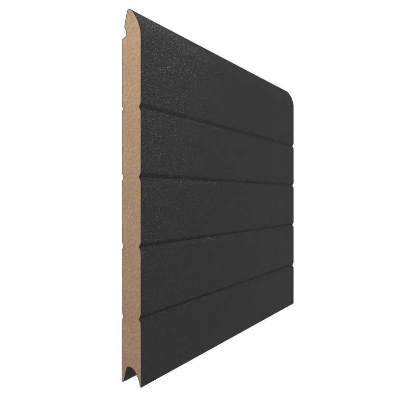 Painel Porta de Garagem Seccionada Golfrado Reguado Cinzento Standard Vista Exterior