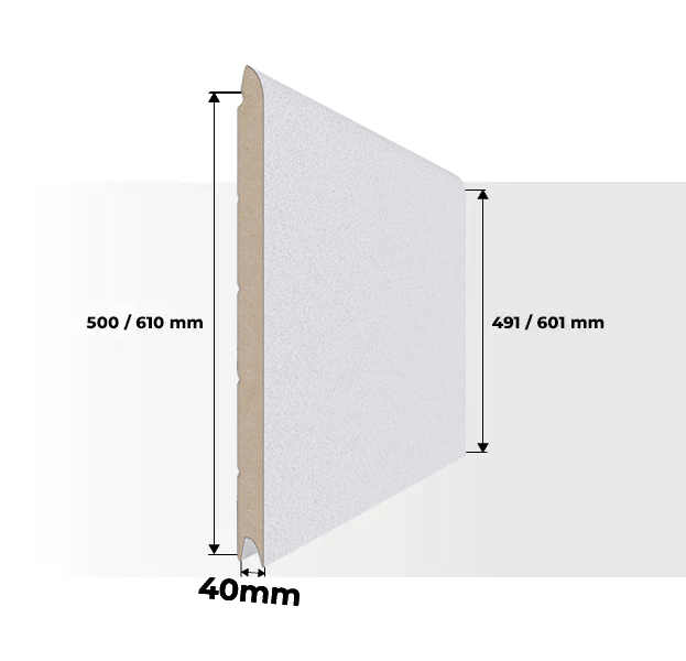 Dimensões Painel Porta de Garagem Seccionada Liso Texturado Branco Standard