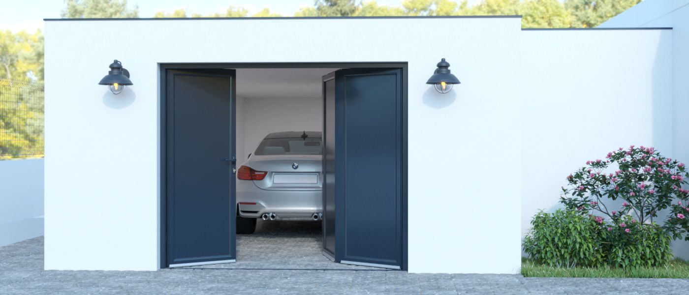 Porte de Garage Aluminium a Battant 3 Vantaux