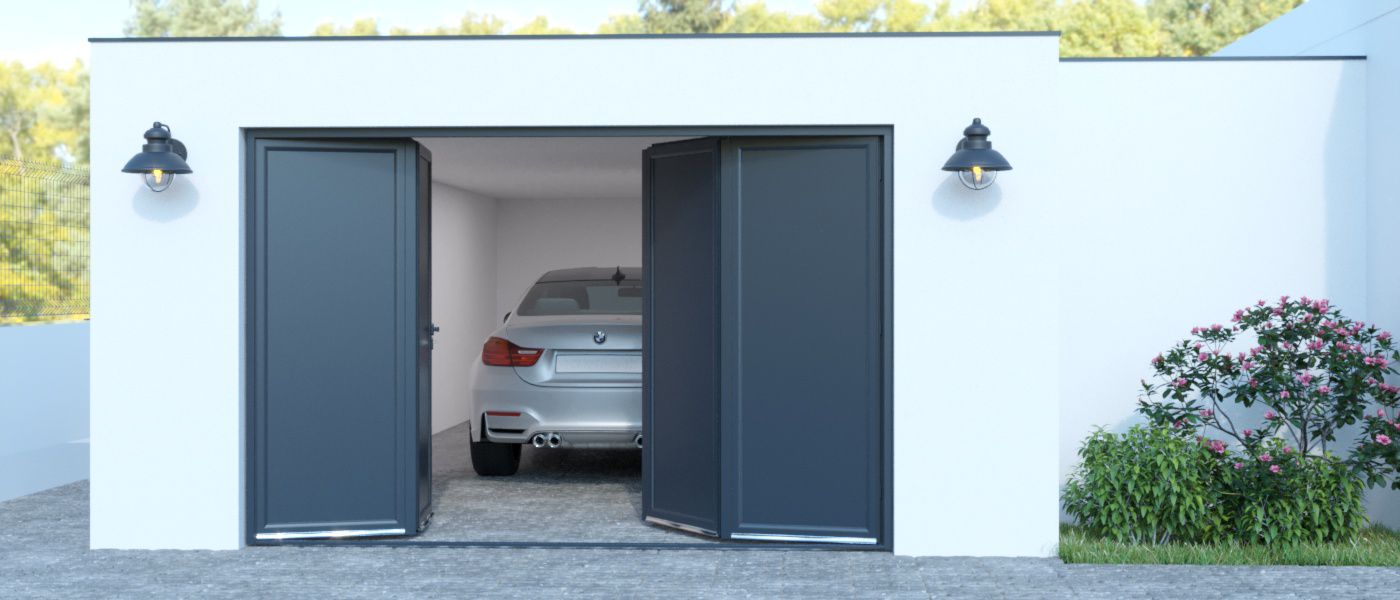 Porte de Garage Aluminium a Battant 4 Vantaux Sur Mesure