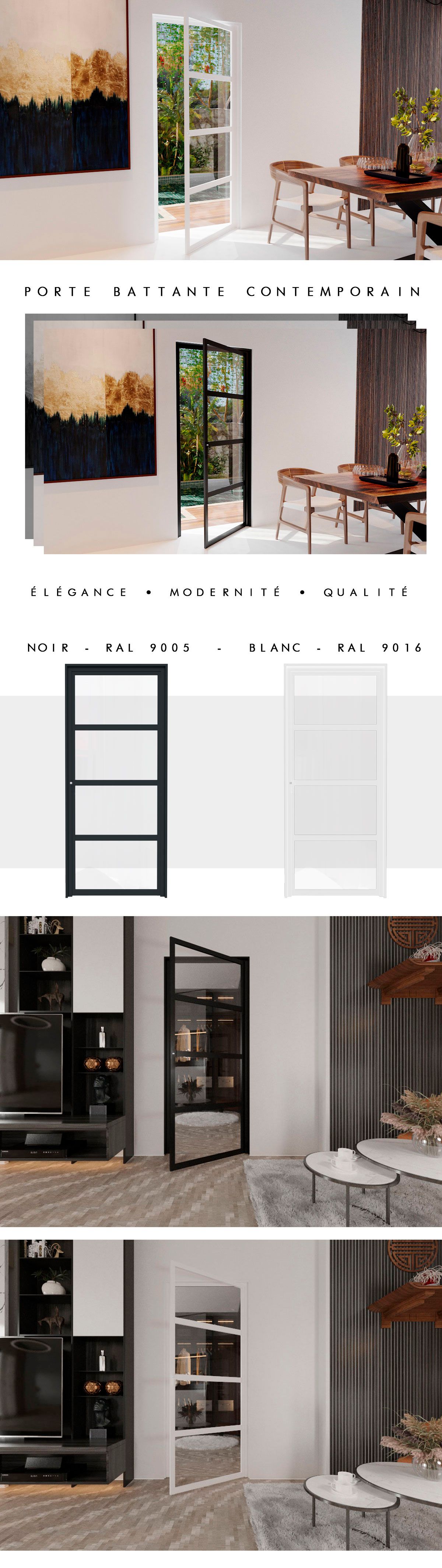 Porte Battant Type Atelier Contemporain