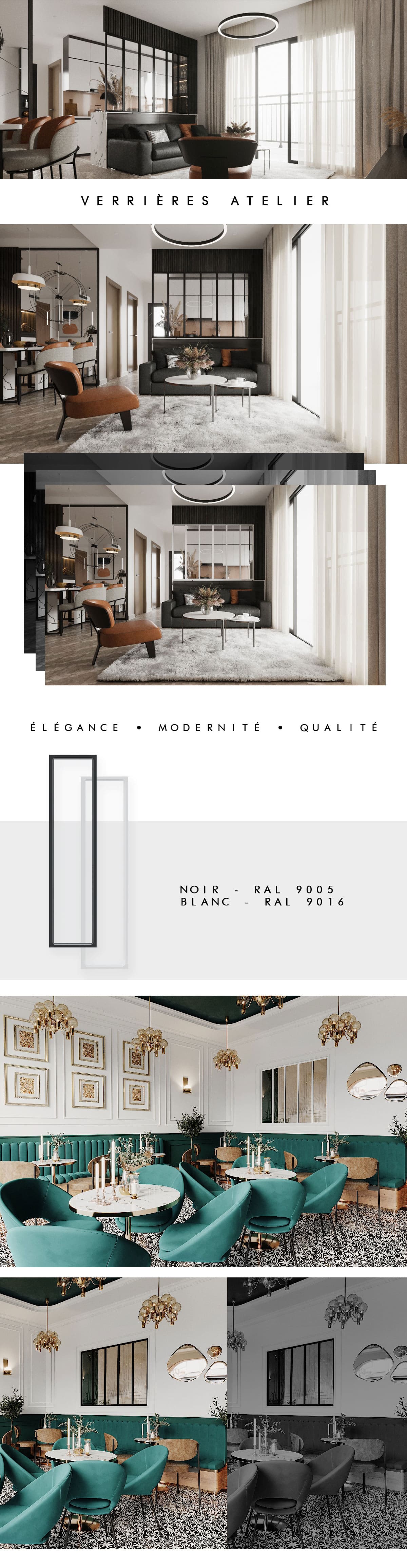 Descriptif Ensemble de 5 Verrieres Acier Type Atelier