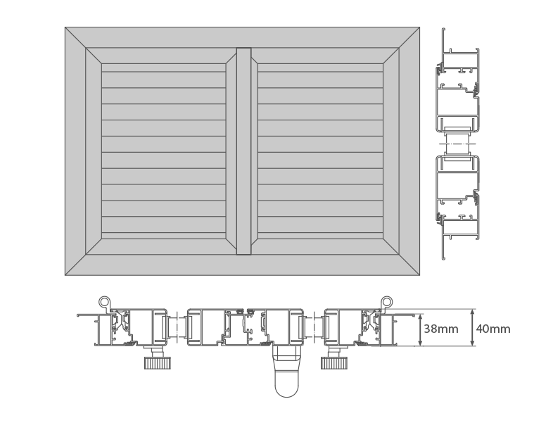 Volet Brise Soleil dimensions 2 vantail