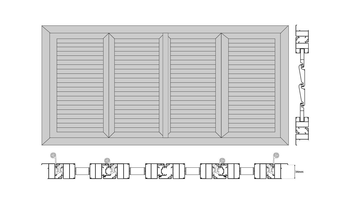 Volet Brise Soleil dimensions 4 vantail