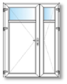 Porta de serviço de PVC de vidro 1/4