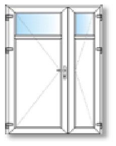Porta de serviço de PVC de vidro 1/3