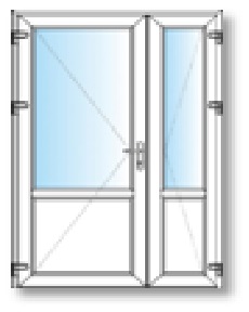 Porta de serviço de PVC de vidro 3/4